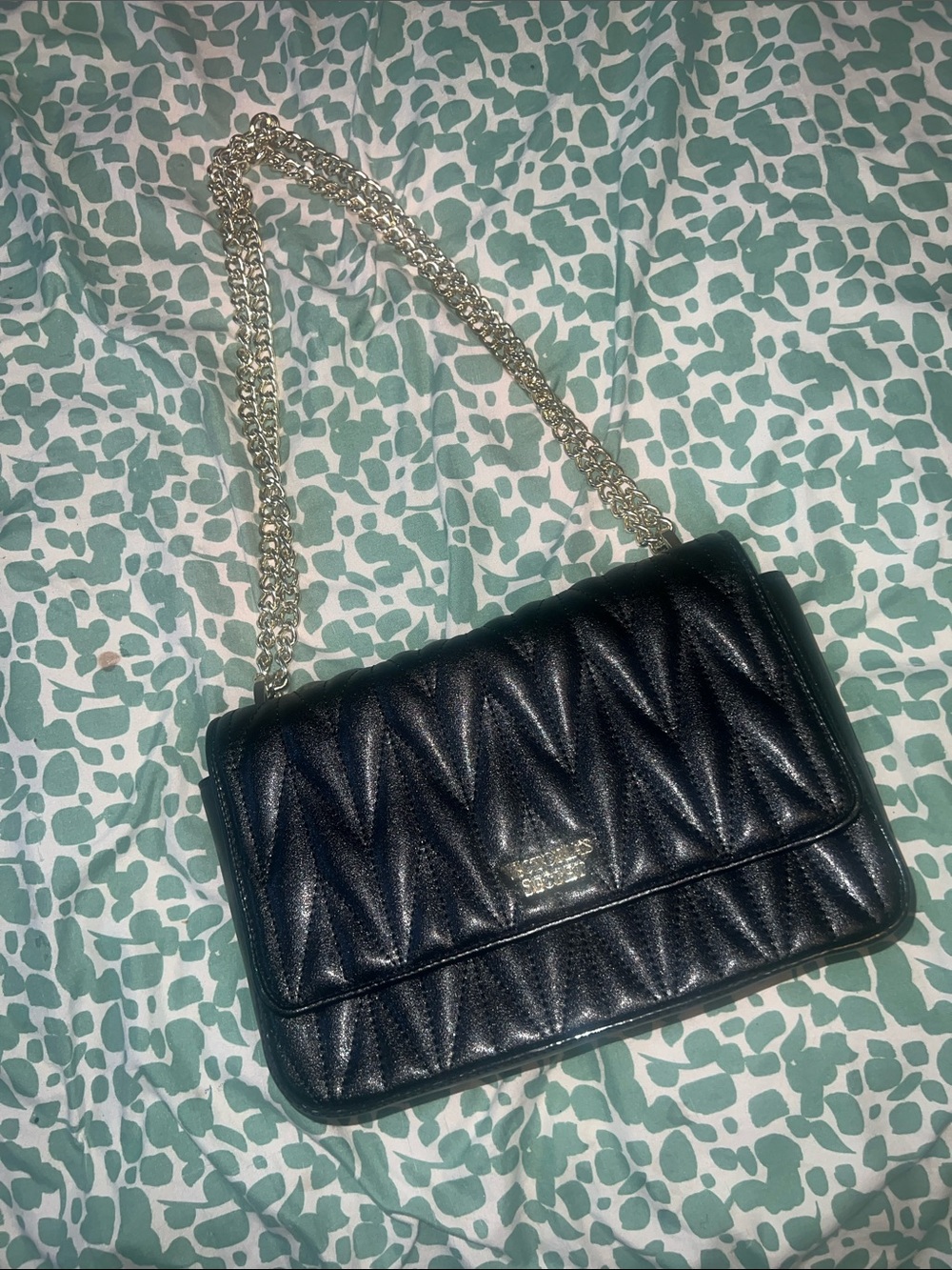 Victoria's Secret Black Quilted Chain Shoulder Bag